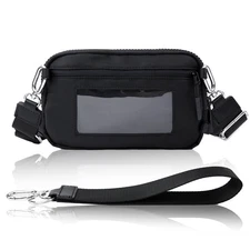 Crossbody Key Bag with ID Window, RFID Blocking Nylon Small cellphone Wallet,...