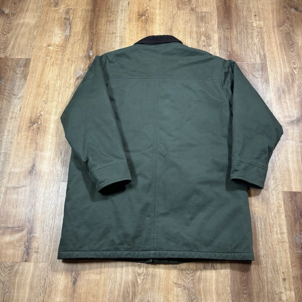 Vintage LL Bean Chore Jacket Mens XL 90s Green Blanket Lined Corduroy Collared - Image 3 of 4