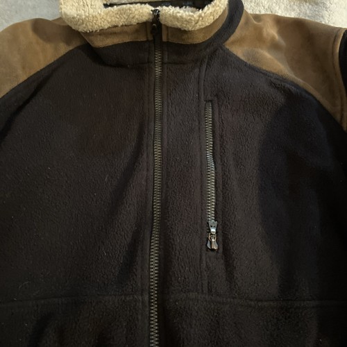 Kuhl Alpenwurxs Jacket Men M black Full Zip Faux Suede Leather Fleece Hiking - Picture 6 of 15