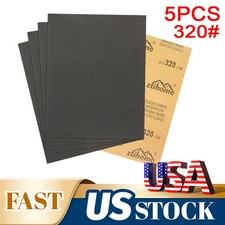 5x Sandpaper Wet Dry 320 grit 9 11 inch Abrasive Sand Paper Sheet Wood Car Metal