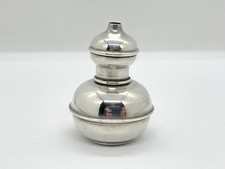 Small Antique Pot belly style Solid Sterling Silver Salt Pot / Shaker