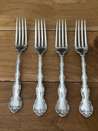Set Of 4 Gorham Strasbourg Sterling Silver 7" Dinner Fork Silverware 200g