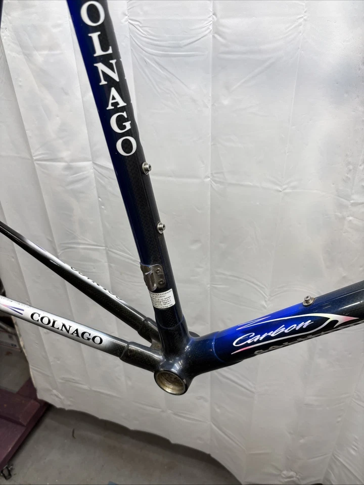 Cuadro de bicicleta de carretera de carbono Colnago C-40, 58 cm, decoración artística, horquilla de carbono Easton Foto 4 de 4