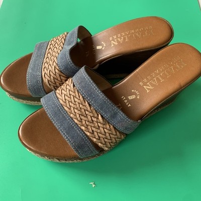 Damen-Sandalen mit Absatz, italienische Schuhmacher Größe 7,5 US