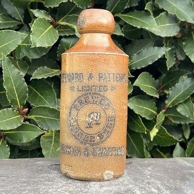 Steward & Patteson 1D gebrautes Ginger Beer Norwich & Swaffham Steinzeug Flasche