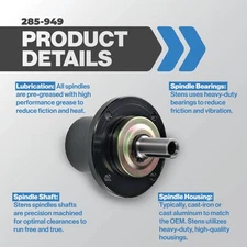 New Stens Spindle Assembly for Wright Mfg. Stander ZK Stander X 71460136