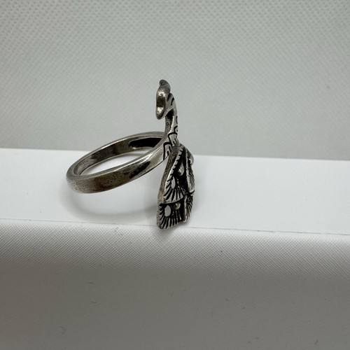 Sterling Silver Protection & Watchfulness Peacock Wrap Around Ring 925 Adj - Bild 4 von 5