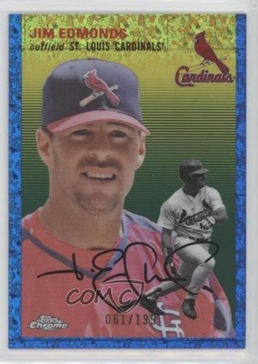 2023 Chrome Platinum Anniversary Blue Mini-Diamond Refractor Jim Edmonds 1dm4