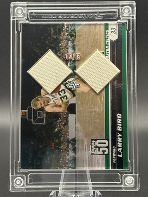 2022-23 Topps 50 Jersey Fusion Larry Bird - Encased Dual Patch, Player Worn /50