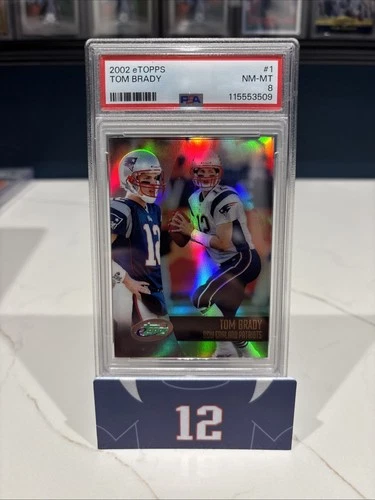 TOM BRADY 2002 ETOPPS REFRACTOR #1 PSA 8 INVEST GOAT HOF MVP TB12