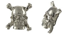 BOOSE STUDS SKULL HELMET BAG OF 10 SKULL STUD BTS2 silver