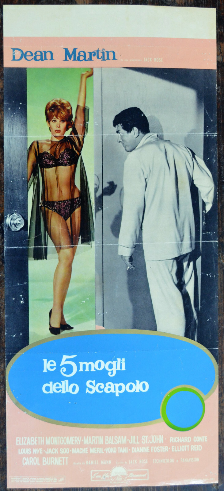 Locandina originale film Le 5 mogli dello scapolo (1963) - Regia di Daniel Mann