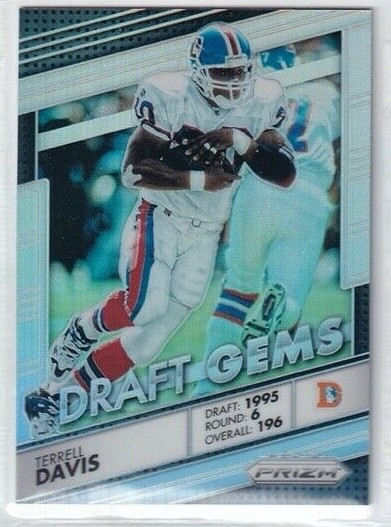 TERRELL DAVIS 2016 Panini Prizm Football SILVER Prizm Draft Gems Denver Broncos