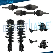 Front CV Axle Shaft Wheel Hub Struts Tie Rod Kit for Chevy Cobalt HHR G5 Pursuit