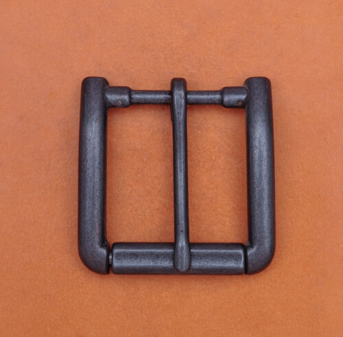 Hebilla de cinturón de rodillo de una sola clavija de calidad negra antigua ajuste correa de cinturón de 40 mm - Imagen 5 de 10
