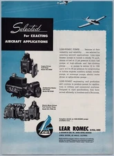 1952 Lear Romec Vintage Aviation Ad Aircraft Fuel Transfer Pumps