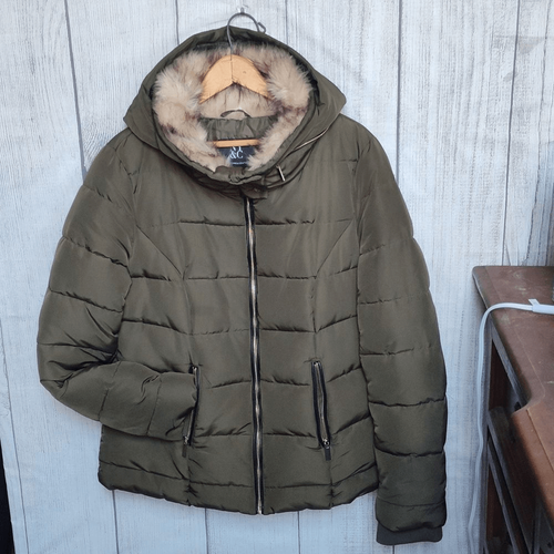 Women's New York & Company Quilted Puffer Jacket, Pockets, Hood size Large - Picture 2 of 10
