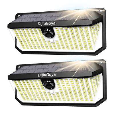 Solar Lights Outdoor Waterproof 466LEDs 4000lm & 3 Lighting Modes Motion Sens...