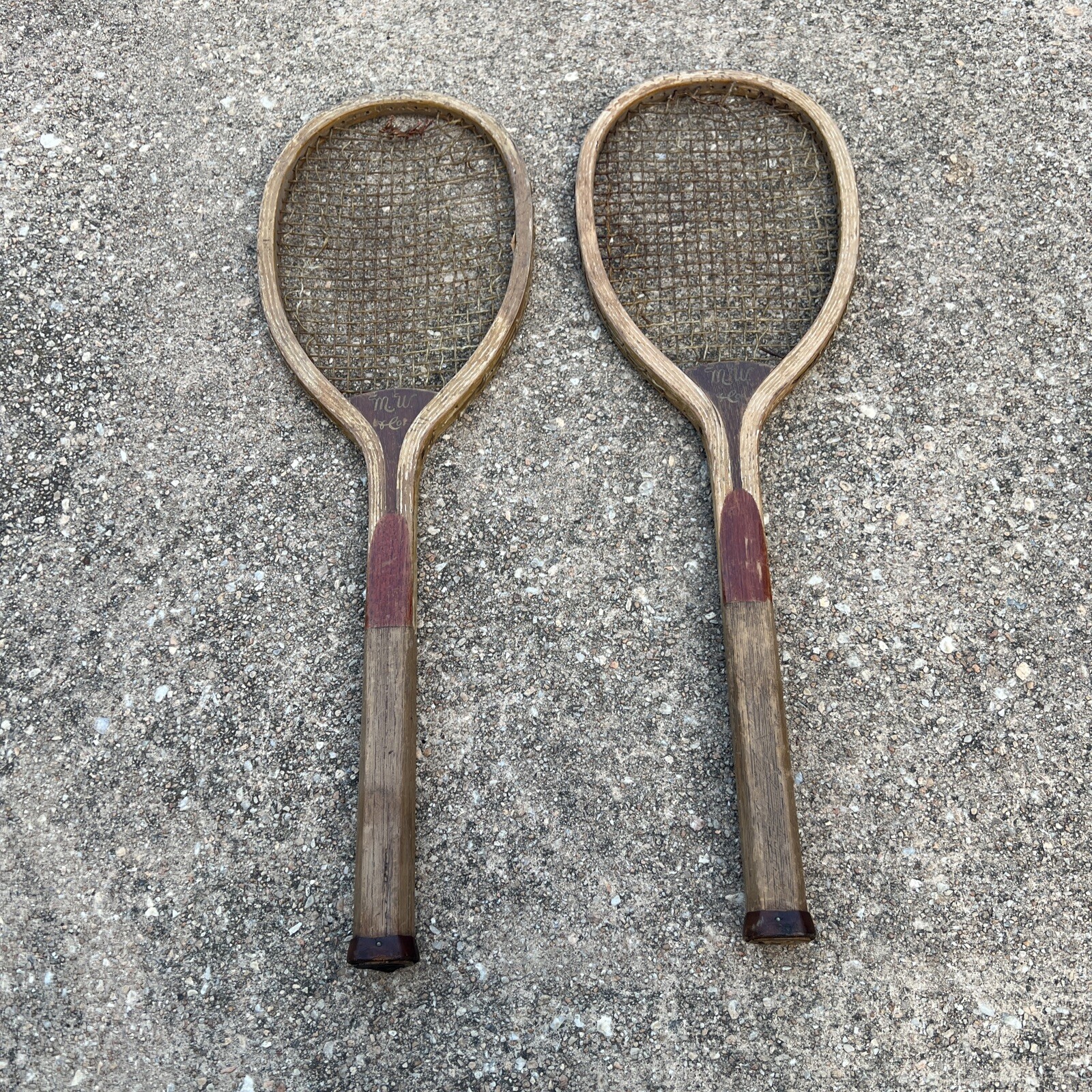 Antique Tennis Racket Racquet MW Co.  27.5x8.75&rdquo;