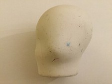 Vintage Unmarked Blank White Ceramic Doll Head For Drawing / Doll Making 3 Tall