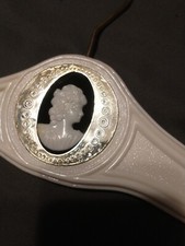 Vintage 50's Nevco Cameo Heavy Duty Plastic Clothes Hanger Ivory Gold