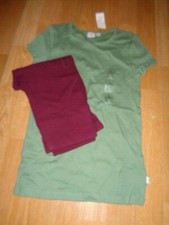 NWT outfit size 10 Gap green shirt shirt with justice maroon leggings