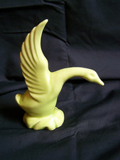 VTG. CERAMIC POTTERY UNMARKED GREEN DUCK BIRD MID-CENTURY MODERNIST 1950's