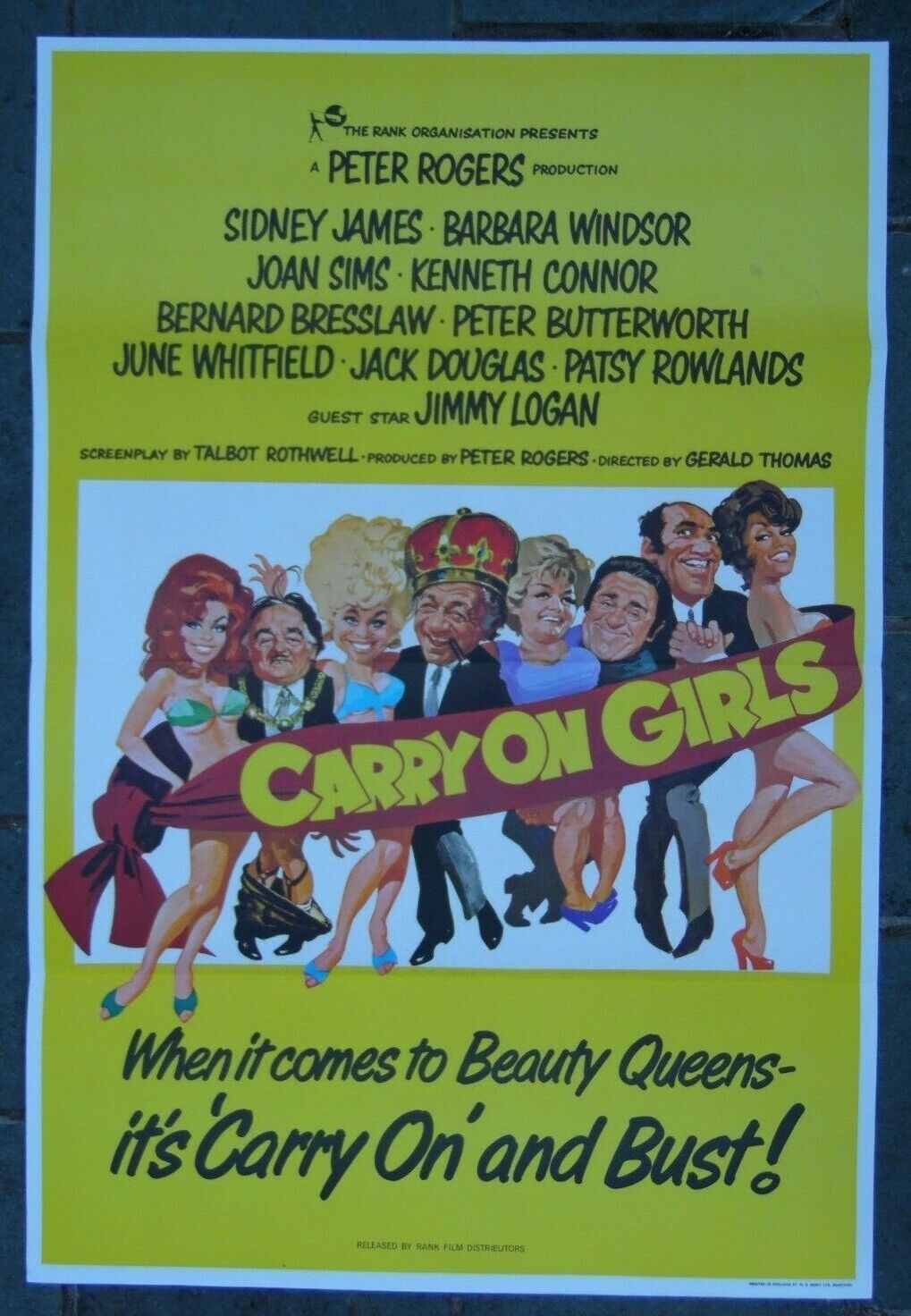 Large special price !! CARRY ON GIRLS VINTAGE ORIGINAL 1973 FILM ONE PO SHEET Sales for sale UK CINEMA