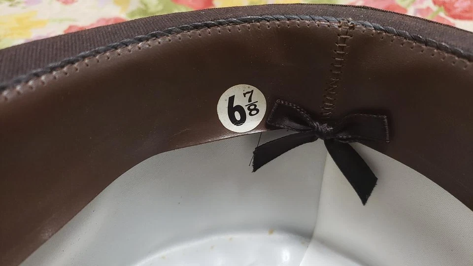 NUEVO SOMBRERO DE COPA NEGRO DE PIEL DE CASTOR MEYERS SHOW DOMA HACK INGLÉS TALLA 6 7/8 Foto 4 de 4