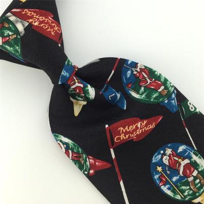 ST NICKS TIE SHOP RED MERRY SANTA GOLF FLAG Christmas Necktie Tie XO-389 New