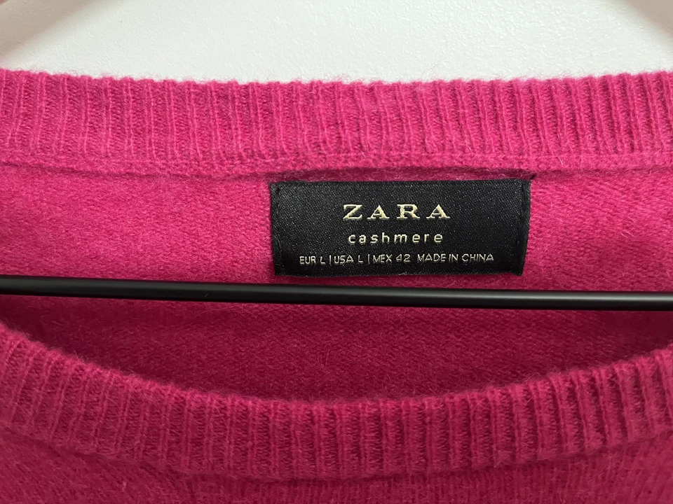  Suéter Zara Hombre 100% Cachemira Edición Limitada Rosa Cuello Redondo Talla L Foto 2 de 4