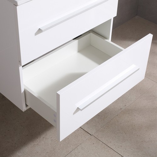 24"/ 32" Wall Mounted Bathroom Vanity Floating Cabinet w/ Sink Top Faucet White - Picture 16 of 31