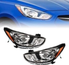 Headlights Set For 2012 2013 2014 Hyundai Accent Headlamps Driver+Passenger Side