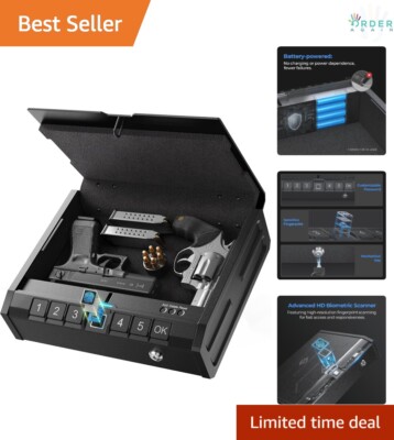 Iron SE Biometric Gun Safe Alloy Steel Quick Access Fingerprint Keypad Security