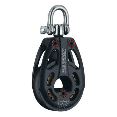 Harken 57mm Aluminum Low Load Black Magic Block with Swivel #3226