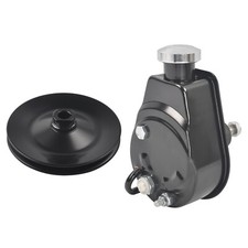 For Bbc Sbc Chevy Black Saginaw Style Power Steering Pump Single Groove Pulley
