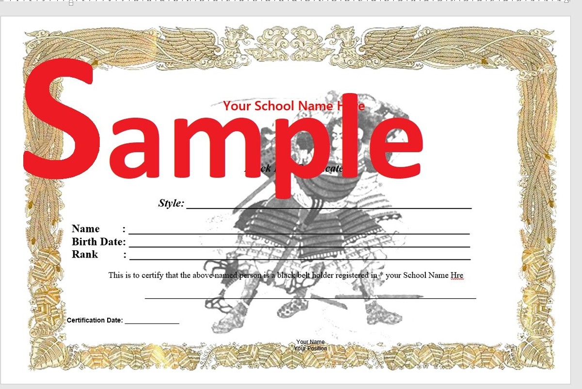 Taekwondo Certificate Templates