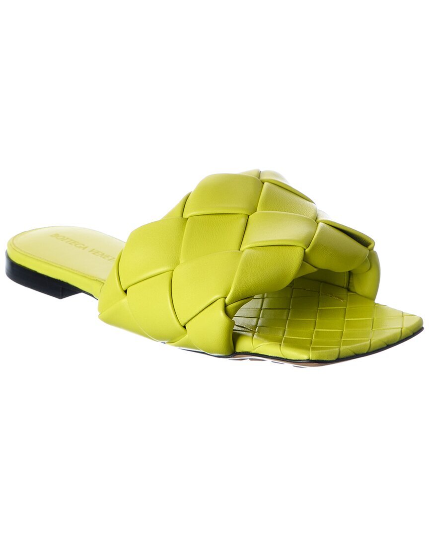 Женские кожаные сандалии Bottega Veneta The Lido Intrecciato оранжевого цвета 36