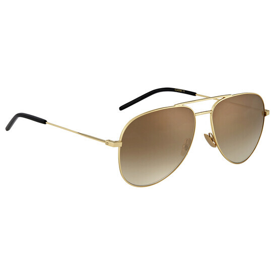 Saint Laurent 009 CLASSIC 11 G Pilot occhiali da sole sfumati marroni 59 14 145 mm
