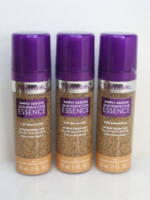COVERGIRL SIMPLY AGELESS SKIN PERFECTOR ESSENCE FRESH TINT 40 MEDIUM 1 OZ 3PCS