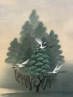 Vintage Chinese Painting Scroll Crane Bird on Rice paper Fast Shipping