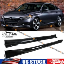 For 2018-2022 10th Gen Honda Accord Gloss Black Painted Side Skirt Extension 