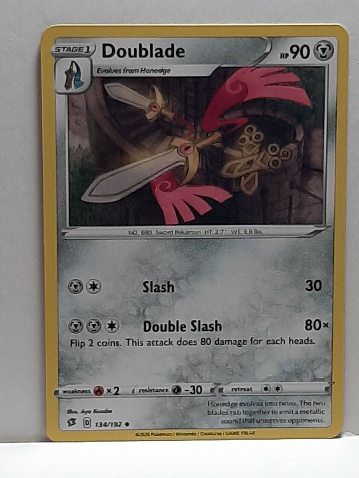 Doublade 134/192 Pokemon Rebel Clash Uncommon Metal New Fresh