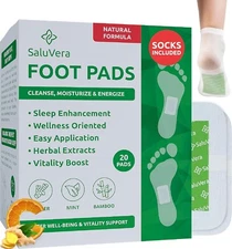 Foot Pads for Relaxation, Improved Sleep & Foot Care, Ginger, Bamboo, 20 pads