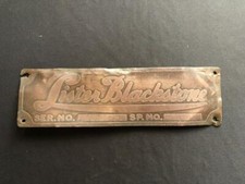 LISTER BLACKSTONE BRASS STATIONARY ENGINE IDENTIFICATION MAKERS PLATE PLAQUE