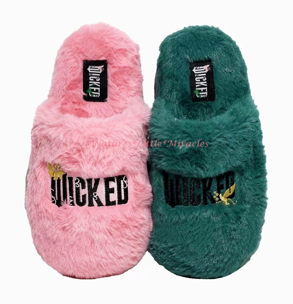Wicked Slippers Girls Size 11 12 13 Pink Green Glinda Elphaba Pajamas  NWT