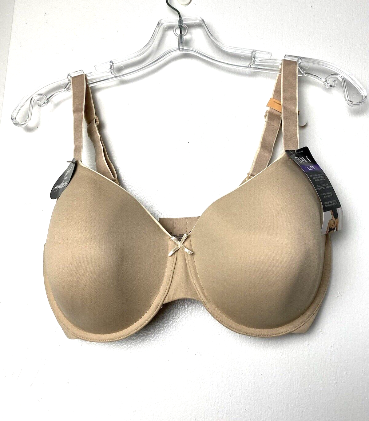Bali T-Shirt Bra NUDE Beauty Lift Back Smoothing Size 34DD Built Up Back