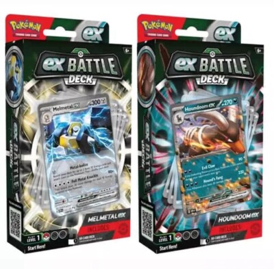 Set of 2 - 1 of Each - Melmetal/Houndoom ex Battle Deck Pokemon TCG
