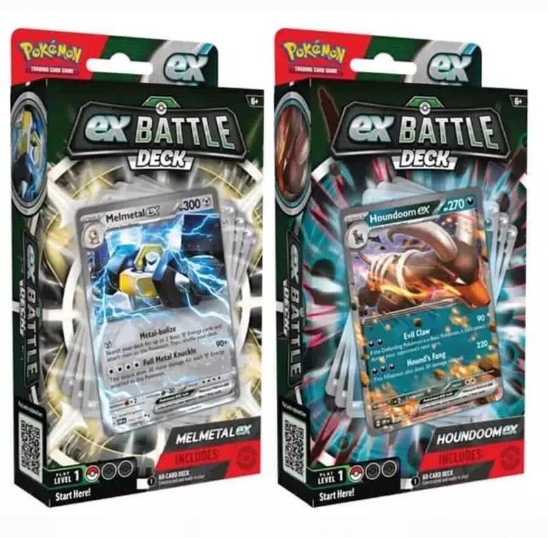 Set of 2 - 1 of Each - Melmetal/Houndoom ex Battle Deck Pokemon TCG