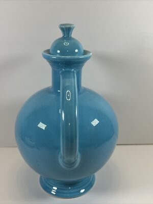 VINTAGE FIESTA WARE TURQUOISE ART DECO CARAFE WITH STOPPER HOMER
